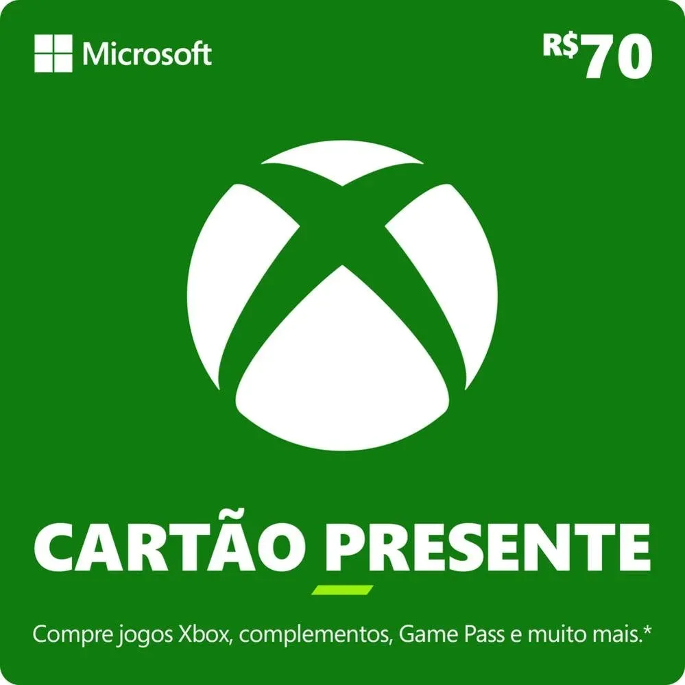 Xbox - Cartão Presente Digital 70 Reais