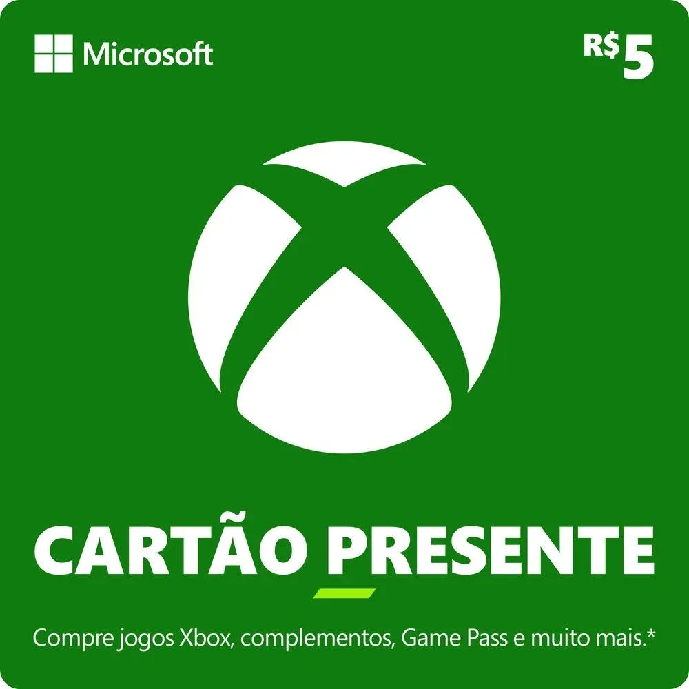 Xbox - Cartão Presente Digital 5 Reais