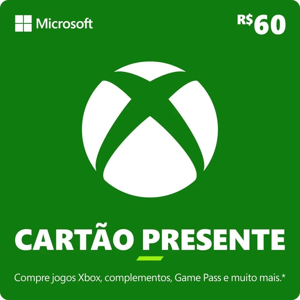 Xbox - Cartão Presente Digital 60 Reais